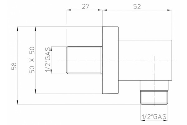 Шланговое подключение Bossini Quadra V00240 CR хром,  в современном стиле
