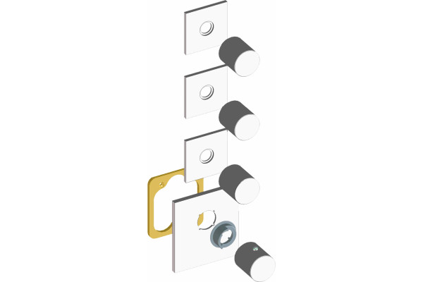 Термостат Bossini OKI 3 Outlets LP Z031205 для ванны с душем, хром, термостат