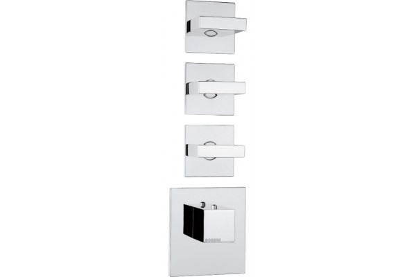 Термостат Bossini Rectangular 3 Outlets LP Z033205 для ванны с душем, хром, термостат