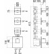 Термостат Bossini Rectangular 3 Outlets LP Z033205 для ванны с душем, хром, термостат