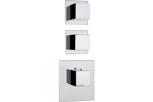 Термостат Bossini Cube 2 Outlets LP Z032203 для ванны с душем, хром, термостат