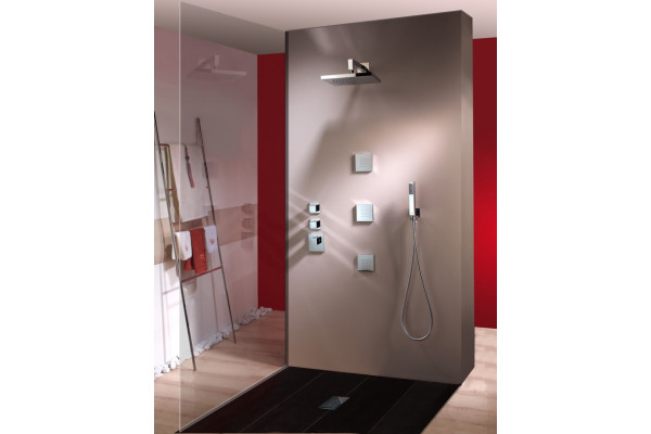 Термостат Bossini Cube 2 Outlets LP Z032203 для ванны с душем, хром, термостат
