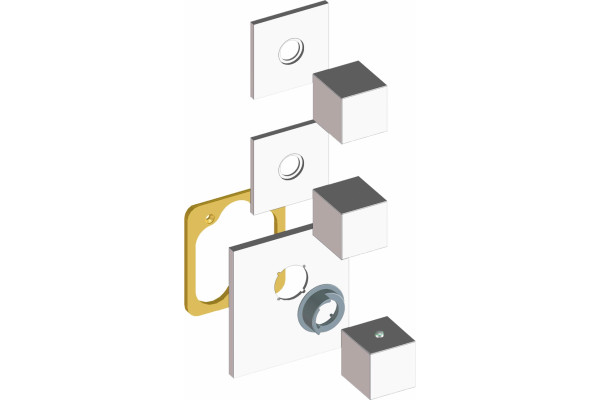 Термостат Bossini Cube 2 Outlets LP Z032203 для ванны с душем, хром, термостат