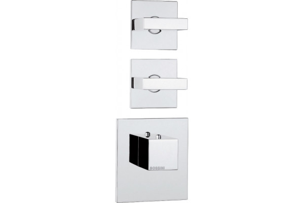Термостат Bossini Rectangular 2 Outlets LP Z033203 для ванны с душем, хром, термостат