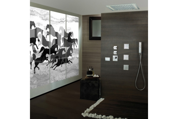 Термостат Bossini Rectangular 2 Outlets LP Z033203 для ванны с душем, хром, термостат