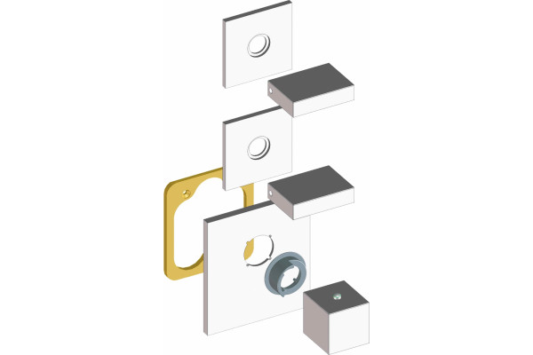 Термостат Bossini Rectangular 2 Outlets LP Z033203 для ванны с душем, хром, термостат