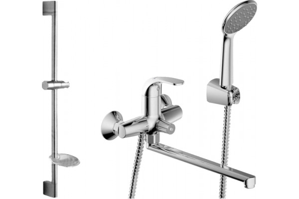 Душевой комплект Bravat Fit F00416C хром, шланг металлический 150 см