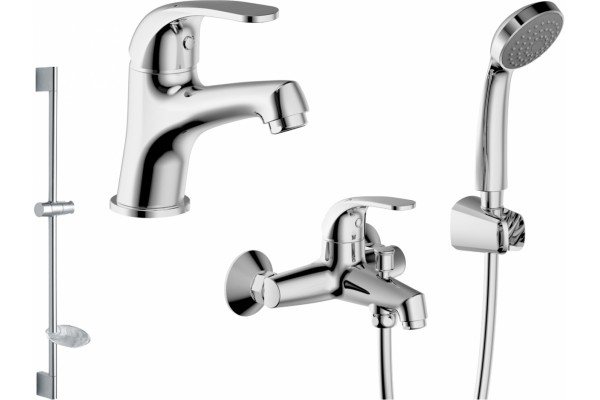 Душевой комплект Bravat Fit F00315C хром, шланг металлический 150 см