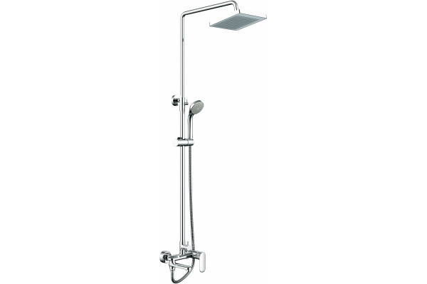 Душевая стойка Bravat Opal F6125183CP-A-RUS хром, штанга 128 см