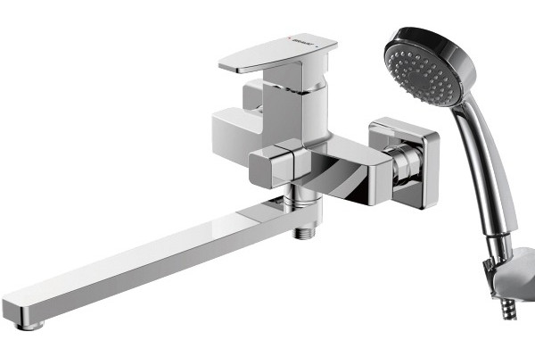 Смеситель Bravat Riffle F672106C-LB универсальный с лейкой, однорычажный, хром