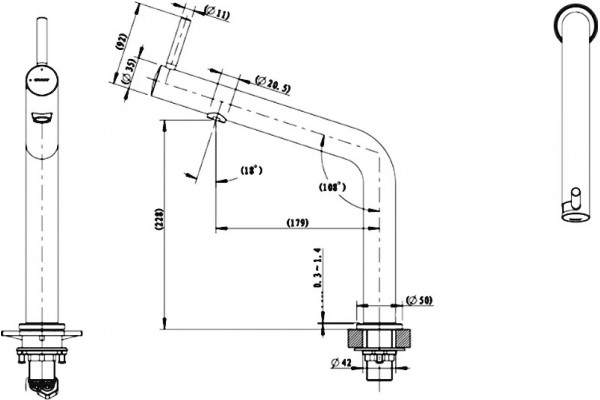 Смеситель Bravat Ozen F7354388CP-ENG для кухонной мойки однорычажный, хром