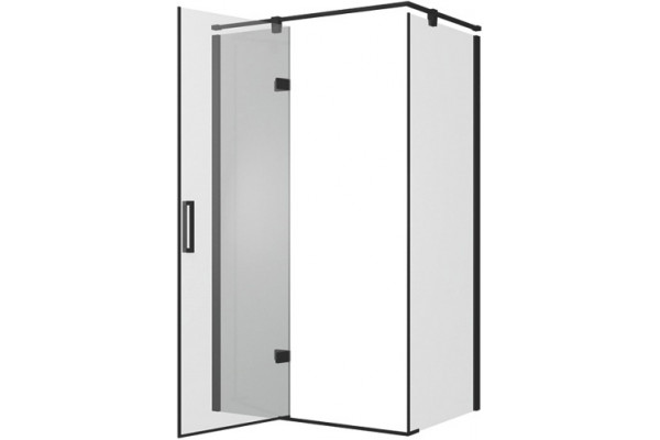 Душевой уголок Bravat Blackline 120х80х195, L, прямоугольный, двери распашные