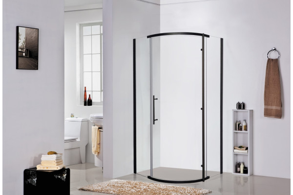 Душевой уголок Bravat Blackline BS090.1110A 90х90х195 четверть круга, двери распашные