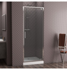 Душевая дверь в нишу Bravat Drop 100x200 распашная стекло прозрачное, профиль хром
