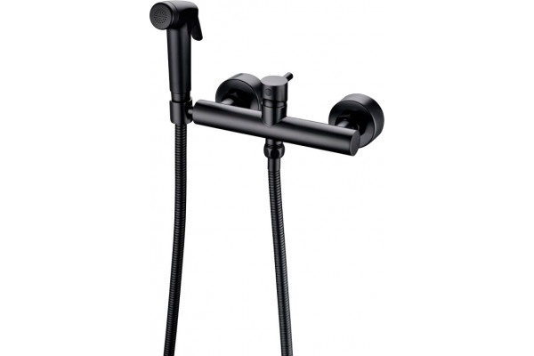 Гигиенический душ Bravat D9141BW-RUS со смесителем, черный в современном стиле