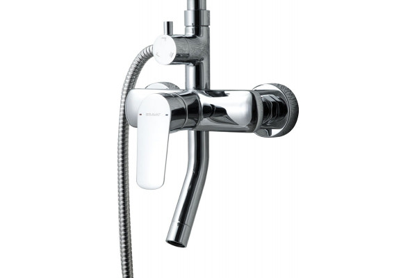 Душевая стойка Bravat Rhein F6429564CP-A-ENG хром, штанга 117 см