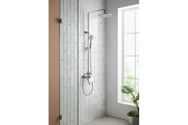 Душевая стойка Bravat Rhein F6429564CP-A-ENG хром, штанга 117 см