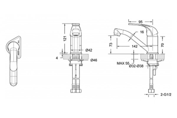 Смеситель Bravat Fit F1233188CP-RUS для раковины однорычажный, хром
