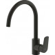 Смеситель Bravat Rhein F7429564BW-ENG для кухни, матовый черный, однорычажный, высота излива 20.5 см