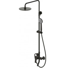 Душевая стойка Bravat Rhein F6429564BW-A-ENG матовый черный штанга 117 см, шланг металлический 150 см