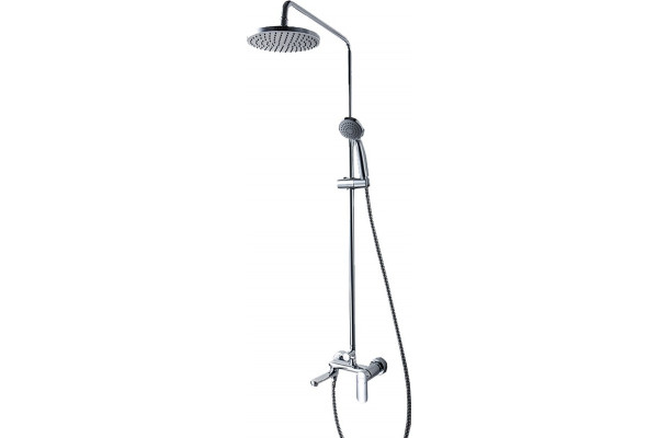 Душевая стойка Bravat Opal R F6125183CP-A2-RUS хром штанга 128 см, шланг пластиковый 150 см