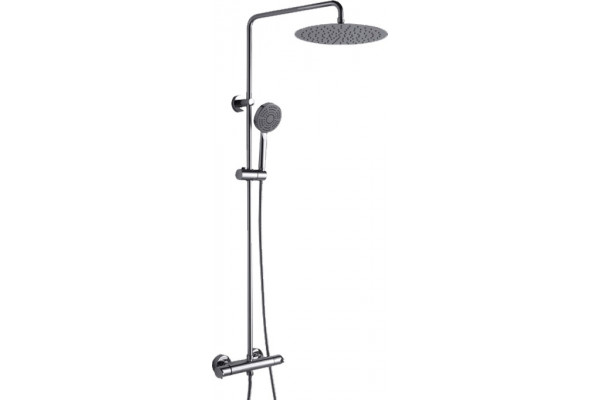 Душевая стойка Bravat Waterfall F939114C-A2-RUS хром штанга 91.5 см, шланг металлический 150 см