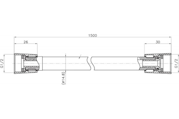 Душевой шланг Bravat P72120BW-ENG черный 200 см,  в современном стиле