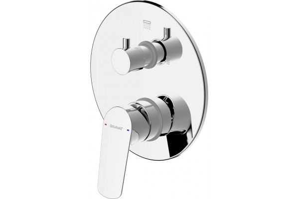 Смеситель Bravat Rhein F842CP-2-SET С ВНУТРЕННЕЙ ЧАСТЬЮ, для душа, однорычажный, хром