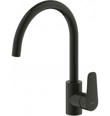 Смеситель Bravat Source Black F7173218BW-ENG для кухонной мойки, черный, однорычажный, высота излива 20.4 см