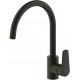 Смеситель Bravat Source Black F7173218BW-ENG для кухонной мойки, черный, однорычажный, высота излива 20.4 см