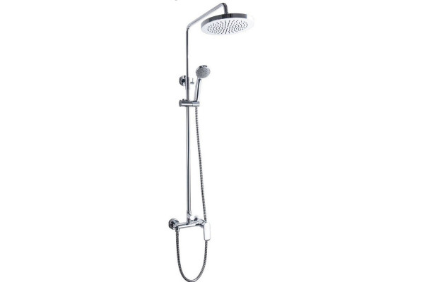 Душевая стойка Bravat Opal R F9125183CP-A2-RUS хром штанга 120.9 см, шланг пластиковый 150 см