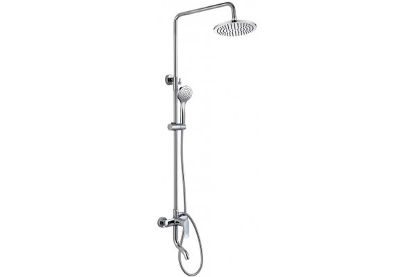 Душевая стойка Bravat Emeralda F6337371CP-A-RUS хром штанга 141 см, шланг пластиковый 150 см