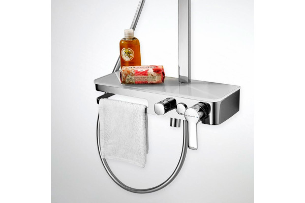 Душевая стойка Bravat Meissen F6277312CP-A-ENG хром штанга 102.2 см, шланг пластиковый 150 см