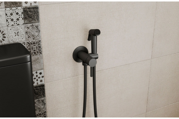 Гигиенический душ Bravat D9151BW-ENG со смесителем, чёрный, цвет черный