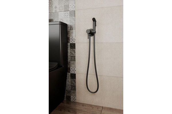 Гигиенический душ Bravat D9151BW-ENG со смесителем, чёрный, цвет черный