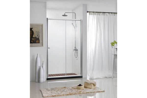 Душевая дверь в нишу Bravat Drop 120x200 раздвижная стекло прозрачное, профиль хром