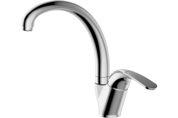 Смеситель Bravat Fit F7135188CP-1-RUS для кухонной мойки однорычажный, хром