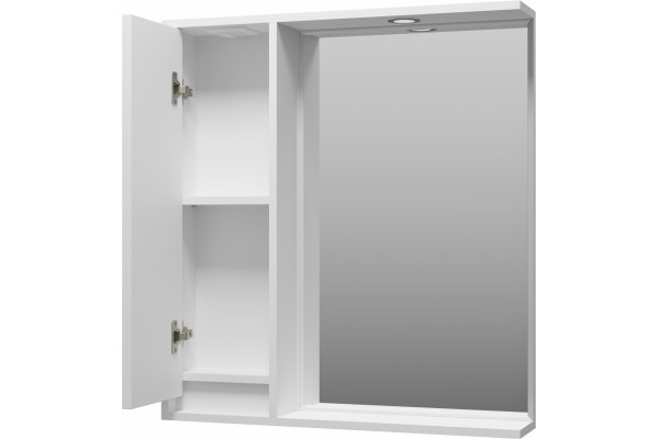 Зеркало Brevita Balaton 75 L, белое, с полками, с доводчиками