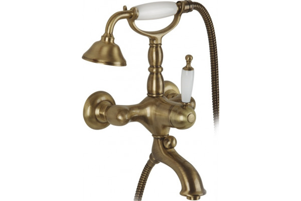 Смеситель Bugnatese Oxford 6302BR для ванны с душем, бронза, однорычажный, длина излива 16.8 см