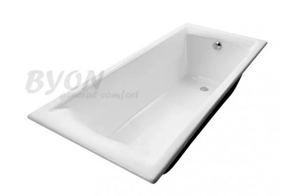 Ванна чугунная Byon Milan 170x75 прямоугольная, пристенная, объем 318 л.