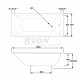 Ванна чугунная Byon Milan 180x80 прямоугольная, пристенная, объем 360 л.