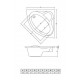 Акриловая ванна C-Bath Aurora CBS001002 120x120 четверть круга, с антискользящим покрытием