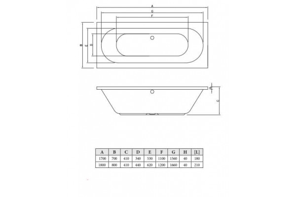Акриловая ванна C-Bath Cora CBQ001002 180x80 прямоугольная, с антискользящим покрытием