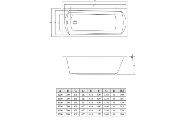 Акриловая ванна C-Bath Clio CBQ003004 150x70 прямоугольная, с антискользящим покрытием