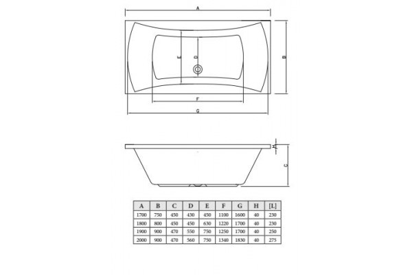 Акриловая ванна C-Bath Talia CBQ004002 180x80 прямоугольная, с антискользящим покрытием
