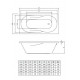Акриловая ванна C-Bath Vesta CBQ005004 160x70 прямоугольная, с антискользящим покрытием