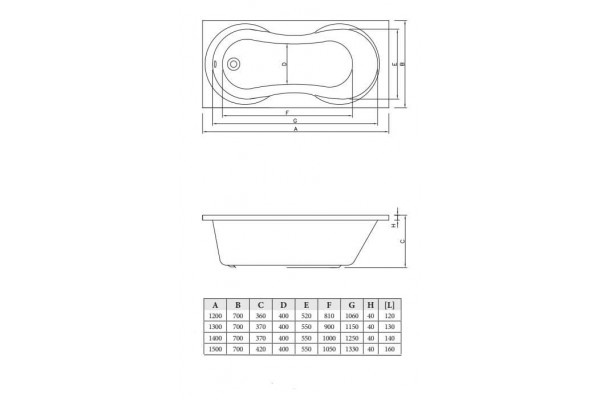 Акриловая ванна C-Bath Salus CBQ006002 130x70 прямоугольная, с антискользящим покрытием