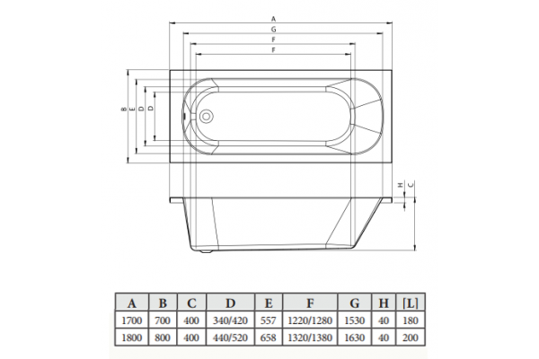 Акриловая ванна C-Bath Galaxy CBQ016001 170x70 прямоугольная, с антискользящим покрытием