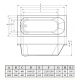 Акриловая ванна C-Bath Galaxy CBQ016001 170x70 прямоугольная, с антискользящим покрытием