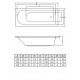 Акриловая ванна C-Bath Geba CBQ009001 170x75 прямоугольная, с антискользящим покрытием